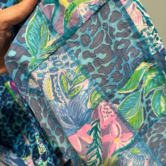 Lilly Pulitzer Vibrant Blue and Pink Long Sleeve Dress midi anniversary 16 rare - Picture 9 of 13